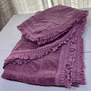 Vintage Velour Fringed Bedding - Bedspread & Sham